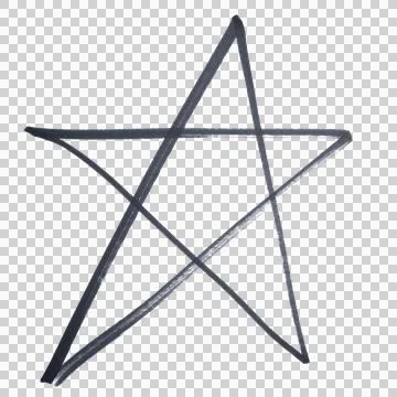 The five-pointed star drawn with a marker Stock Illustration