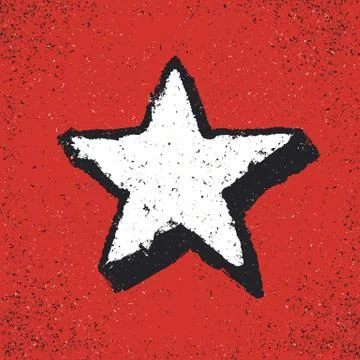 Five-pointed star grunge icon. Star vector illustration. Geometric grunge sym Illustrazione stock