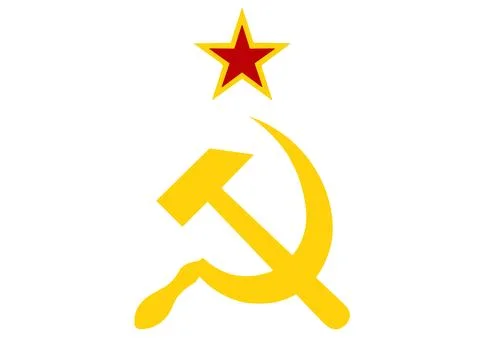 Five pointed star, hammer and sickle Stock Illustration