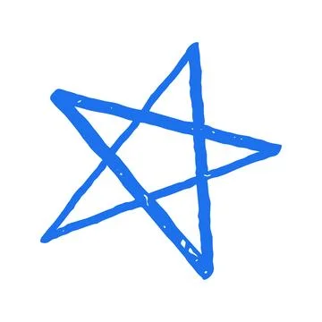 A five-pointed star, a hand drawn vector illustration. Whimsical doodle celes Stock Illustration