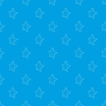 Five-pointed star pattern vector seamless blue イラスト素材