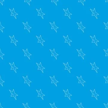 Five pointed star pattern vector seamless blue Illustrazione stock