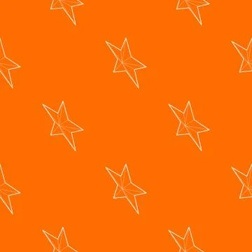 Five pointed star pattern vector orange Illustrazione stock