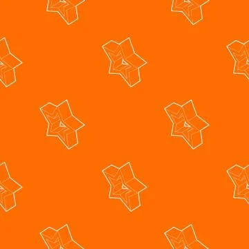 Five pointed star pattern vector orange 스톡 일러스트
