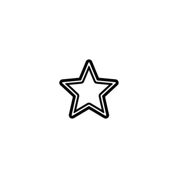 Five pointed star shape outline icon graphic Stock Illustration