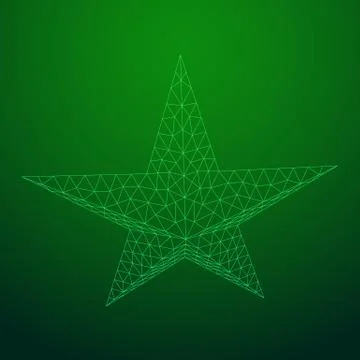 Five-pointed star wireframe Stock Illustration