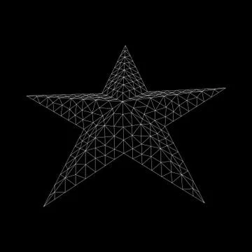 Five-pointed star wireframe Stock Illustration