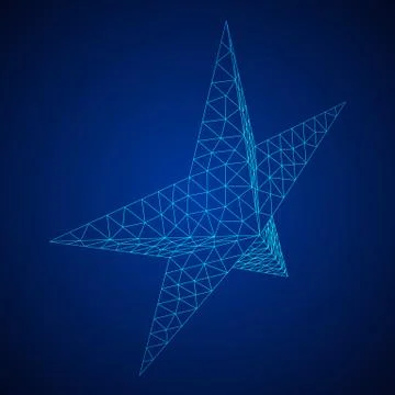 Five-pointed star wireframe Stock Illustration