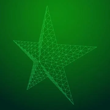 Five-pointed star wireframe Stock Illustration