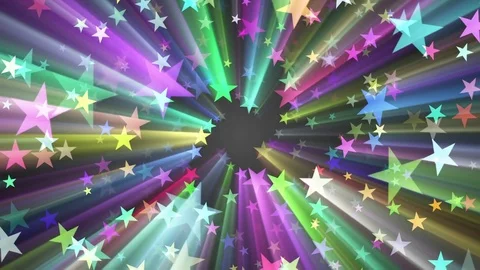 Five Pointed Stars Burst Rays Colorful Abstract Motion Background Loop 1 Stock Footage 76431327