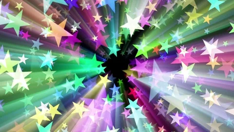 Five Pointed Stars Burst Rays Colorful Abstract Motion Background Loop 2 Stock Footage 76432149