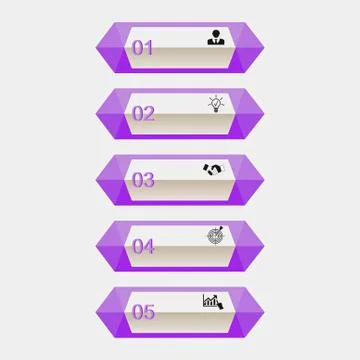 Five position infographics Stock Illustration
