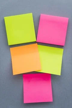 Five post its Stock Photos