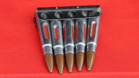 Five Powerful Bullets. Stock Photos