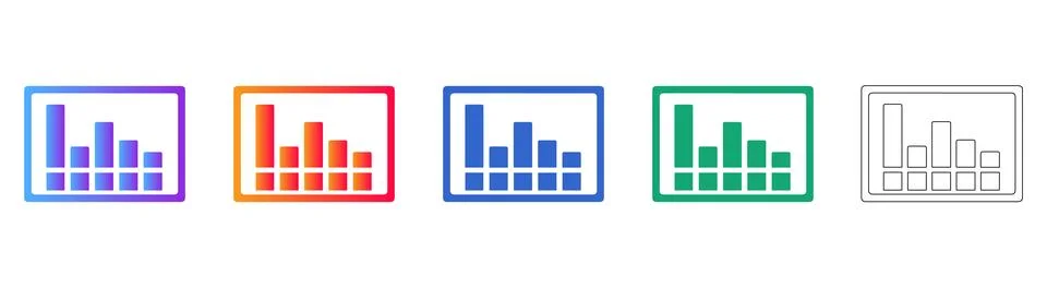 Five Professional Bar Graph Icons Stock-Illustration