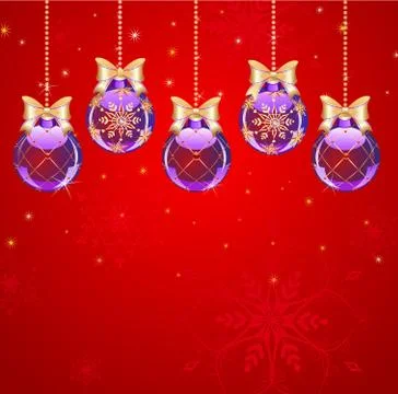 Five purple ball Stock Illustration