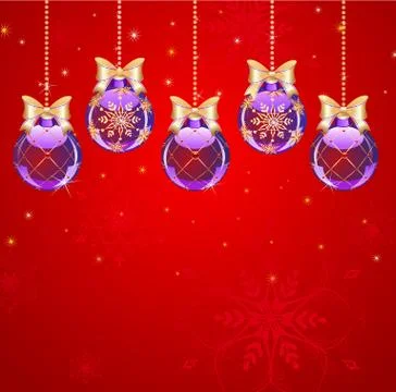 Five Purple Balls Stock Illustration