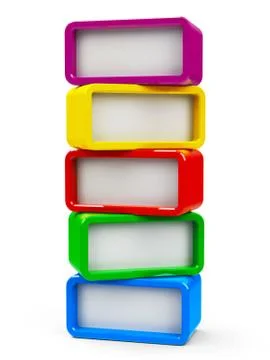 Five rectangle - five steps Stock Illustration