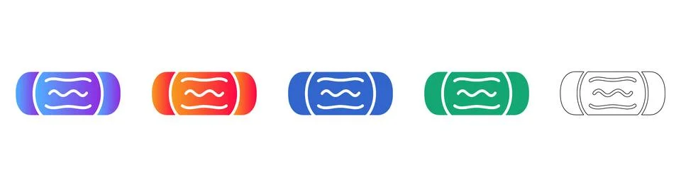 Five Rectangular Padded Icon Designs Ilustración de archivo