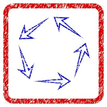 Five Recycle Arrows Grunge Framed Icon 스톡 일러스트