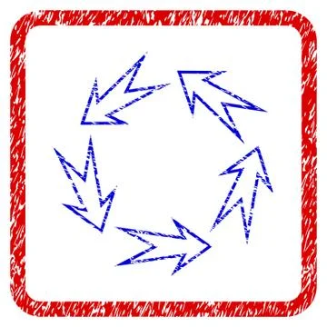 Five Recycle Arrows Grunge Framed Icon Stock Illustration