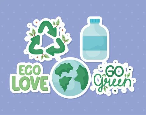 Five recycle items Stock Illustration