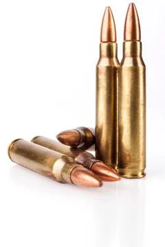 Five Rigle Bullets Stock Photos