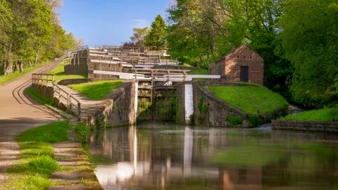 Five Rise Locks 库存照片