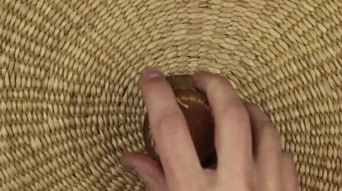 Five rolling dice on a basket ground Stock Footage 24828570