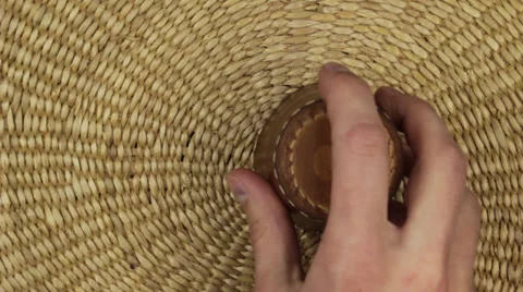 Five rolling dice on a basket ground Stock Footage 24865529