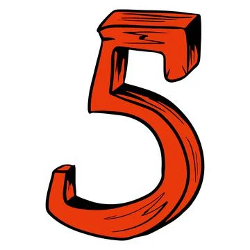 Five score. Highest mark in a five-point school. Scale score. Cartoon style. Stock Illustration
