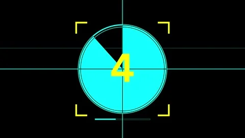 Five Second Digital Countdown Clock on Black Background Stock Footage 343867086