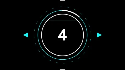 Five second neon digital countdown timer on black background Stock-Footage 343867059