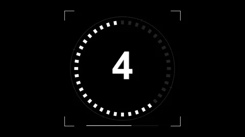 Five second numerical countdown timer on black background Stock Footage 345180672
