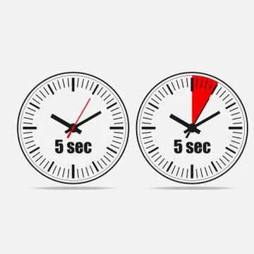 Five Seconds Clock Stock Illustration