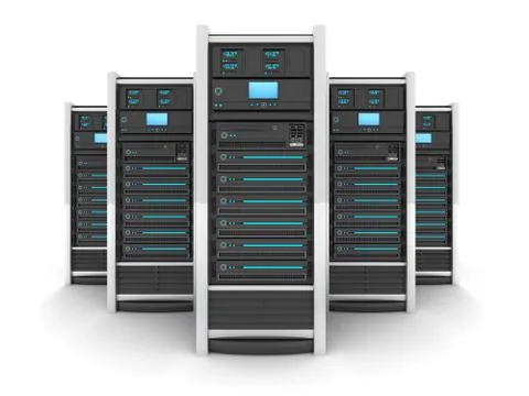 Five Server high-end, view front (done in 3d) Stock Illustration