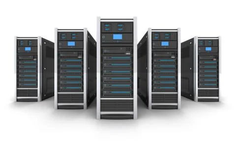 Five Server high-end, view front (done in 3d) Stock Illustration