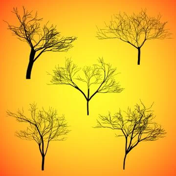 Five silhouette vector Stock Illustration