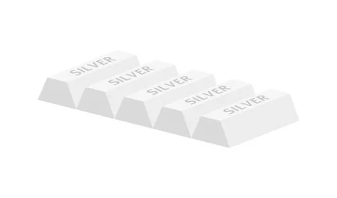 Five silver ingots Illustrazione stock