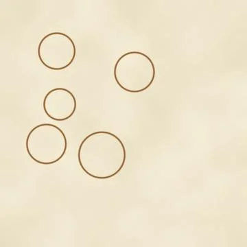 Five simple brown circles geometric minimalist design abstract illustration Stock Illustration