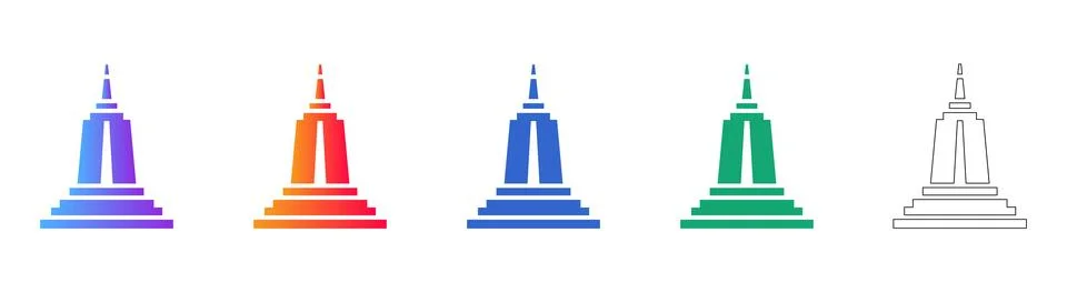 Five Skyscraper Building Icons Ilustración de archivo