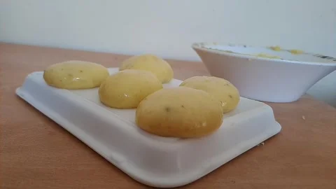 Five soft and creamy ras malai balls Stock Footage 318343171