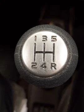 Five-Speed Manual Gear Shift Knob Stock Photos