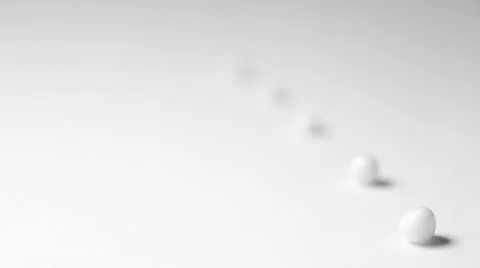 Five spheres - focus slides between first and last spheres Stock Footage 22330809