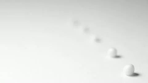 Five spheres - focus slides between first and last spheres Stock Footage 22330838