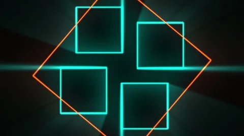 Five squares revolving Stock Footage 46365106