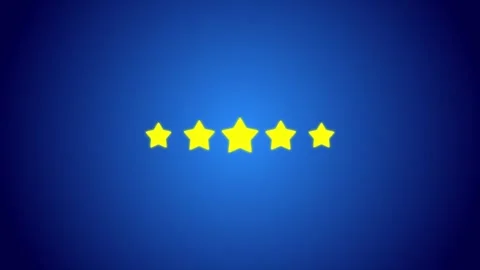 Five star animation with dark blue background, animated glowing star Stock Footage 302122521
