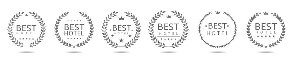 Five star badge set Stock Illustration