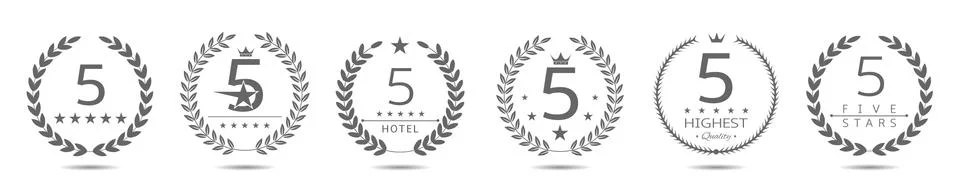 Five star badge set Stock Illustration