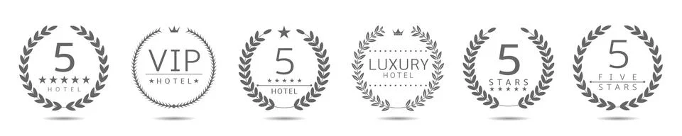 Five star badge set Stock Illustration